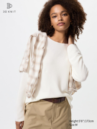 Вязаный свитер UNIQLO с 3D-плетением 1159855032 (Молочный XL)