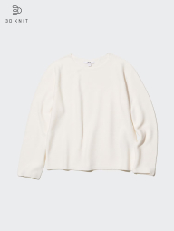 Вязаный свитер UNIQLO с 3D-плетением 1159855032 (Молочный XL)