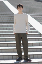 Текстурний 3D-в'язаний светр UNIQLO з круглим вирізом 1159855106 (Молочний XXL)