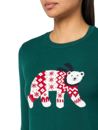 Женский свитер Tommy Hilfiger с рисунком 1159855213 (Зеленый XS)