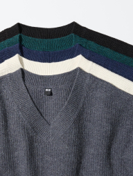 Текстурный 3D-вязаный свитер UNIQLO из бесшовной пряжи Soufflé 1159855782 (Синий M)