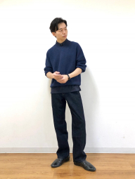 Текстурный 3D-вязаный свитер UNIQLO из бесшовной пряжи Soufflé 1159855782 (Синий M)