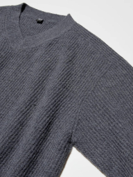 Текстурный 3D-вязаный свитер UNIQLO из бесшовной пряжи Soufflé 1159856179 (Серый XL)