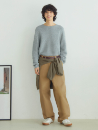 Текстурный 3D-вязаный свитер UNIQLO с круглым вырезом 1159856411 (Серый 3XL)