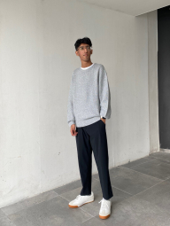 Текстурный 3D-вязаный свитер UNIQLO с круглым вырезом 1159856411 (Серый 3XL)