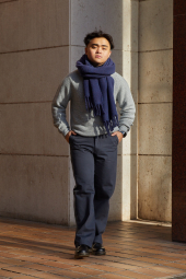 Текстурный 3D-вязаный свитер UNIQLO с круглым вырезом 1159856411 (Серый 3XL)