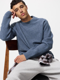 Вязаный свитер UNIQLO 1159856742 (Синий XXL)