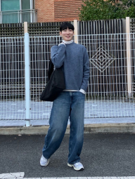 Вязаный свитер UNIQLO 1159856742 (Синий XXL)