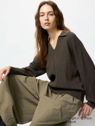 Свитер в рубчик UNIQLO 1159857178 (Коричневый L)