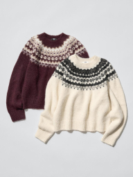 В'язаний светр UNIQLO з візерунком 1159857543 (Молочний M)