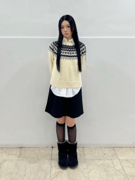 В'язаний светр UNIQLO з візерунком 1159857543 (Молочний M)