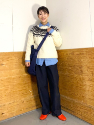 В'язаний светр UNIQLO з візерунком 1159857543 (Молочний M)