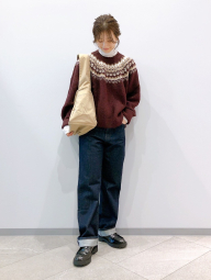 Вязаный свитер UNIQLO с узором 1159857837 (Бордовый M)