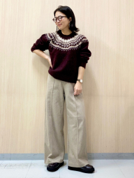 Вязаный свитер UNIQLO с узором 1159857837 (Бордовый M)