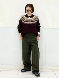 Вязаный свитер UNIQLO с узором 1159857837 (Бордовый M)