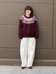 Вязаный свитер UNIQLO с узором 1159857837 (Бордовый M)