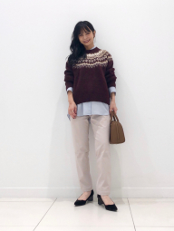 Вязаный свитер UNIQLO с узором 1159857837 (Бордовый M)