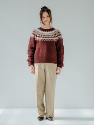 Вязаный свитер UNIQLO с узором 1159857837 (Бордовый M)