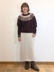 Вязаный свитер UNIQLO с узором 1159857837 (Бордовый M)