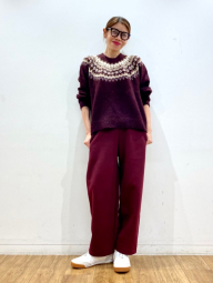 Вязаный свитер UNIQLO с узором 1159857837 (Бордовый M)