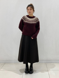 Вязаный свитер UNIQLO с узором 1159857837 (Бордовый M)