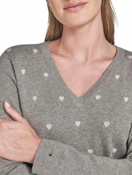 Жіночий легкий светр Tommy Hilfiger з візерунком 1159858165 (Сірий XS)