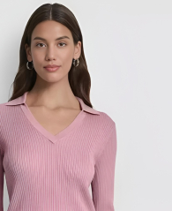 Женский свитер в рубчик DKNY 1159859397 (Розовый M)