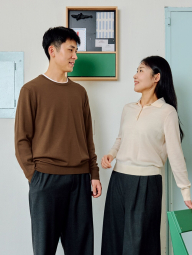 Легкий в'язаний светр UNIQLO із вовни 1159859453 (Коричневий M)