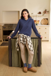 Вязаный свитер UNIQLO с капюшоном 1159859726 (Синий XS)