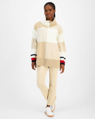 Женский вязаный свитер Tommy Hilfiger с воротником-хомутом 1159859873 (Бежевый XS)