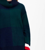 Женский вязаный свитер Tommy Hilfiger с воротником-хомутом 1159859876 (Синий/Зеленый XS)