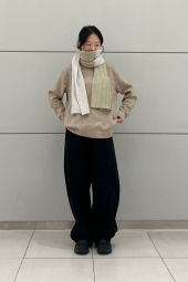 Вязаный свитер UNIQLO 1159860055 (Бежевый M)