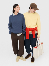 Ребристий трикотажний светр JW Anderson UNIQLO 1159860232 (Синій M)