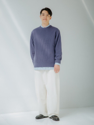 Ребристий трикотажний светр JW Anderson UNIQLO 1159860232 (Синій M)