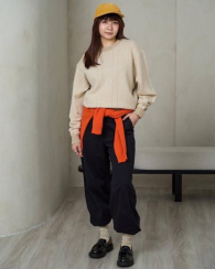 Вязаный свитер JW Anderson UNIQLO из шерсти 1159860234 (Бежевый M)