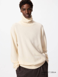 Вязаный свитер UNIQLO из шерсти 1159860585 (Молочный 3XL)