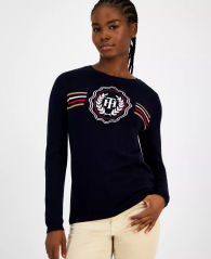 Женский свитер Tommy Hilfiger с логотипом 1159861631 (Синий M)