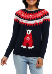 Женский свитер Tommy Hilfiger с рисунком 1159861663 (Синий M)