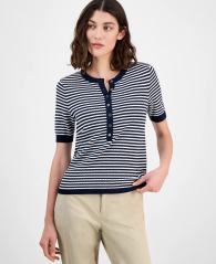Жіночий светр Tommy Hilfiger з коротким рукавом 1159861924 (Синій/Білий XS)
