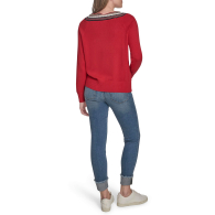Женский свитер Tommy Hilfiger с текстурным вырезом 1159862139 (Красный XL)