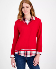 Жіночий светр-сорочка Tommy Hilfiger 1159862243 (Червоний XXL)