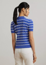 Женский свитер-поло Ralph Lauren с коротким рукавом 1159862450 (Синий S)