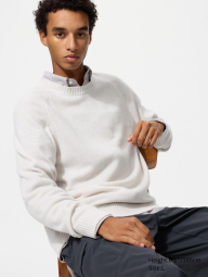 Вязаный свитер UNIQLO из шерсти 1159863014 (Молочный XXL)