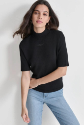 Свитер с коротким рукавом DKNY с логотипом из страз 1159863118 (Черный S)