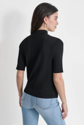 Свитер с коротким рукавом DKNY с логотипом из страз 1159863118 (Черный S)
