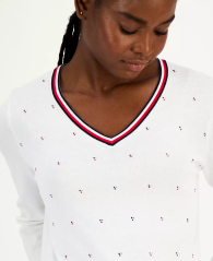 Женский свитер Tommy Hilfiger со стразами 1159863285 (Белый XL)