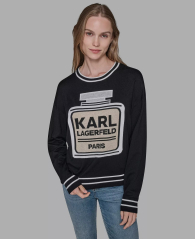 Женский свитер Karl Lagerfeld Paris с узором 1159863406 (Черный L)