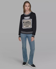 Женский свитер Karl Lagerfeld Paris с узором 1159863406 (Черный L)