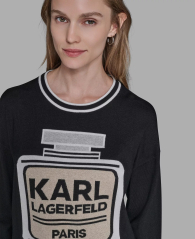 Женский свитер Karl Lagerfeld Paris с узором 1159863406 (Черный L)