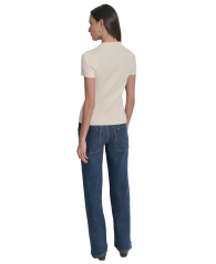 Женский свитер-поло DKNY с коротким рукавом 1159863450 (Молочный M)